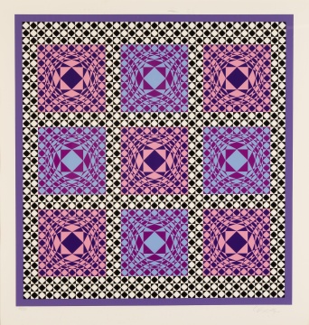 Victor Vasarely (French/Hungarian, 1906-1997) Purple Squares